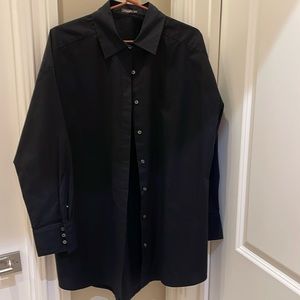 J McLaughlin black cotton tunic shirt